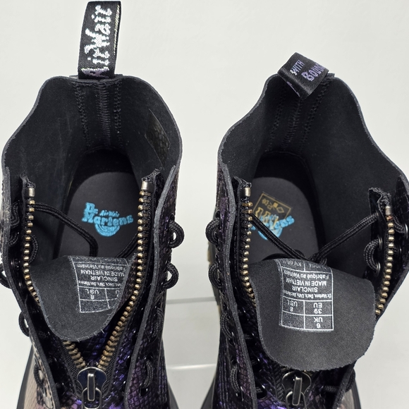 Dr. Martens Sinclair Boots Womens Size 8 Purple Snake Platform Zip Lace Up New - Picture 10 of 11